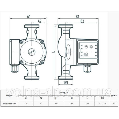 Циркуляционный насос NPO BPS 25-4ESA-180 шнур+гайки