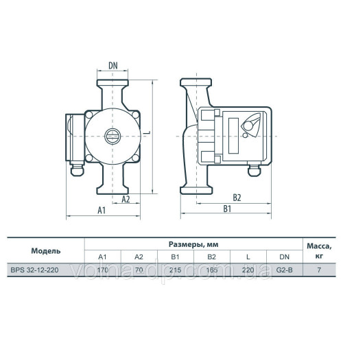 Циркуляционный насос NPO BPS 25-8S-180 шнур+гайки