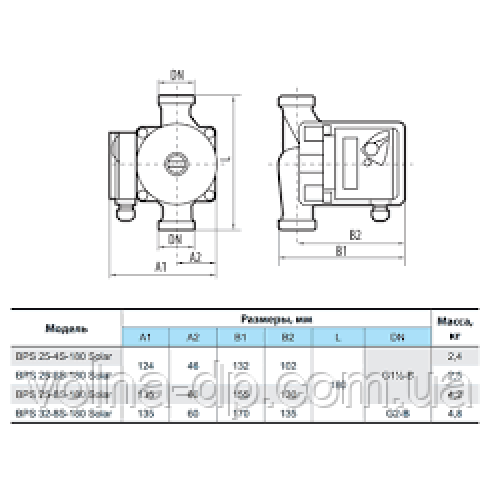 Циркуляционный насос NPO BPS 25-8S-180 шнур+гайки