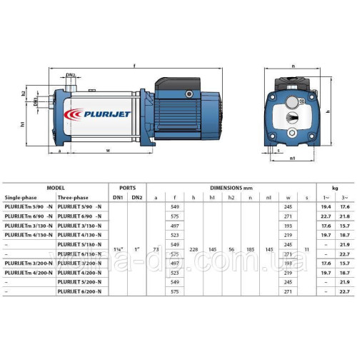 Багатоступінчастий насос Pedrollo Plurijetm 4/130X