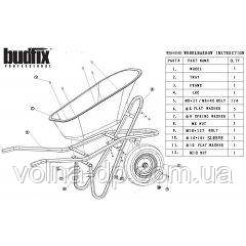 Тачка будівельна Budfix WB6404D 90/170л 160кг