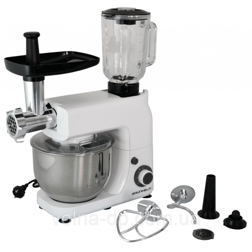 Кухонна машина(комбайн) Grunhelm GKM0020, 1800 Вт, 6 швидкостей Кухонна машина(комбайн) Grunhelm GKM0020, 1800 Вт, 6 швидкостей