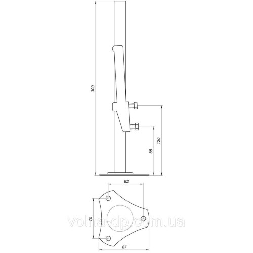 Ніжка панельного радіатора висота 300мм Ніжка панельного радіатора висота 300мм
