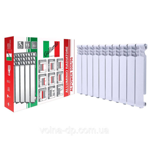 Радіатор алюмінієвий секційний GALLARDO ALPOWER 500/96 (кратно 10) Радіатор алюмінієвий секційний GALLARDO ALPOWER 500/96 (кратно 10)