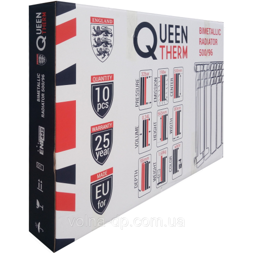 Радіатор біметалевий секційний QUEEN THERM 500/96 (кратно 10) Радіатор біметалевий секційний QUEEN THERM 500/96 (кратно 10)