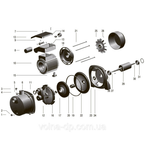 Насос відцентровий VOLKS pumpe JY1000 1,1кВт нержавійка Насос відцентровий VOLKS pumpe JY1000 1,1кВт нержавійка