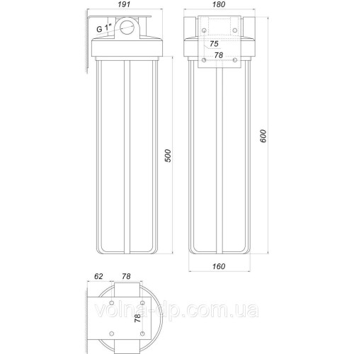 Фільтр-колба + ПП картридж ПРОЗОРА Bіо+ systems SL20TS-BB Big Blue 20", 1" Фільтр-колба + ПП картридж ПРОЗОРА Bіо+ systems SL20TS-BB Big Blue 20", 1"