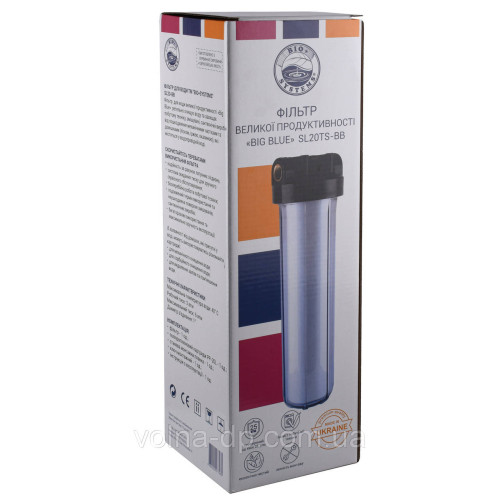 Фільтр-колба + ПП картридж ПРОЗОРА Bіо+ systems SL20TS-BB Big Blue 20", 1" Фільтр-колба + ПП картридж ПРОЗОРА Bіо+ systems SL20TS-BB Big Blue 20", 1"