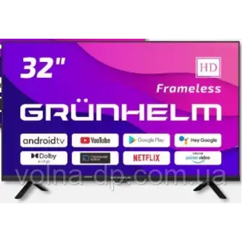 Телевізор GRUNHELM 32H500-GA11V T2 SMART TV,G7L Google android 11.0, color box Телевізор GRUNHELM 32H500-GA11V T2 SMART TV,G7L Google android 11.0, color box