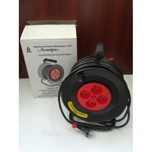 Подовжувач на котушці Леміра У16-01, (ПВС, 2х2,5, без Т/З, 30 м) переноска Подовжувач на котушці Леміра У16-01, (ПВС, 2х2,5, без Т/З, 30 м) переноска